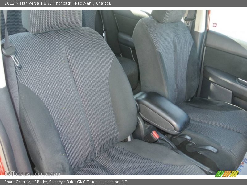 Red Alert / Charcoal 2012 Nissan Versa 1.8 SL Hatchback