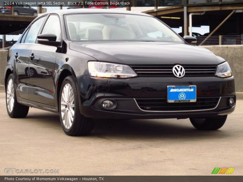 Black / 2 Tone Cornsilk Beige/Black 2014 Volkswagen Jetta SEL Sedan
