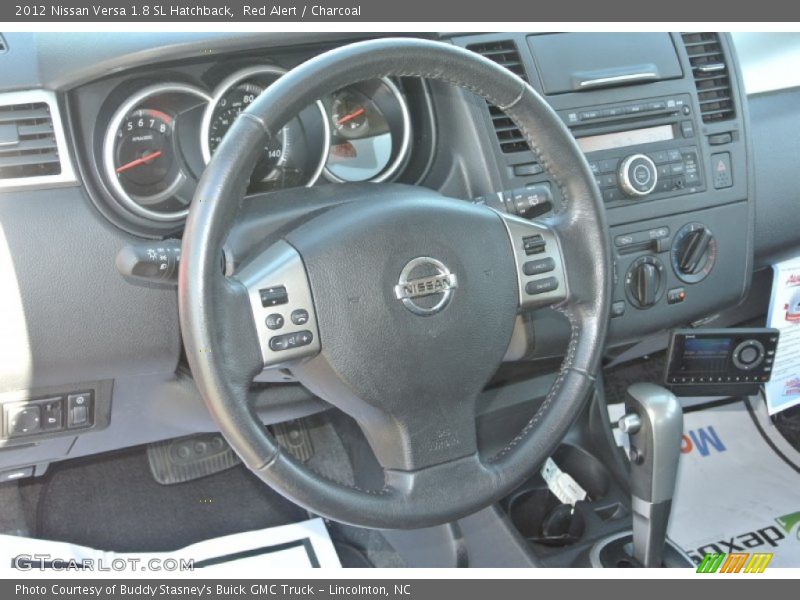 Red Alert / Charcoal 2012 Nissan Versa 1.8 SL Hatchback
