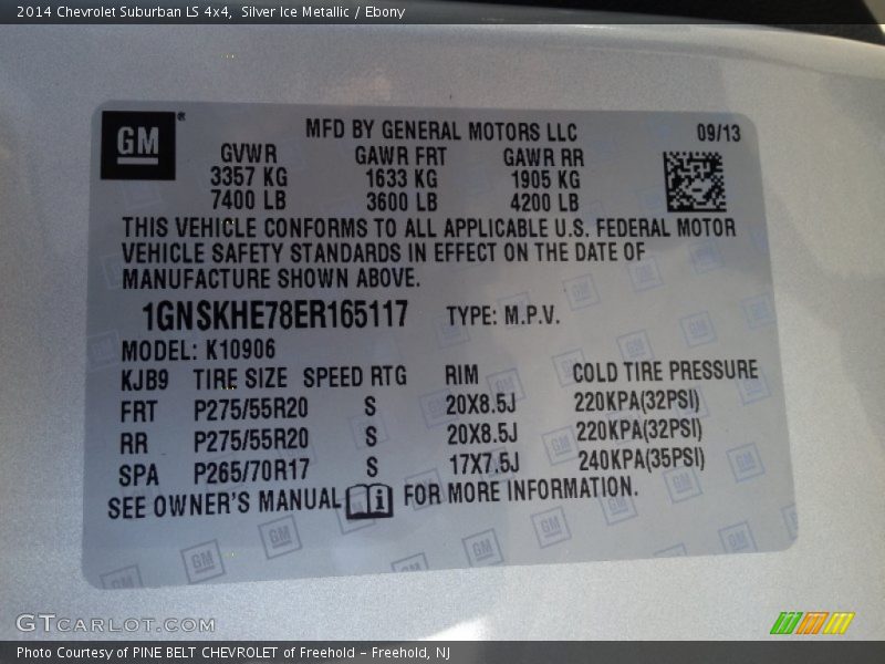 Silver Ice Metallic / Ebony 2014 Chevrolet Suburban LS 4x4