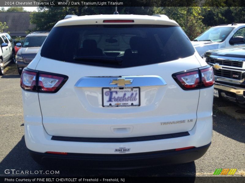 White / Dark Titanium/Light Titanium 2014 Chevrolet Traverse LS