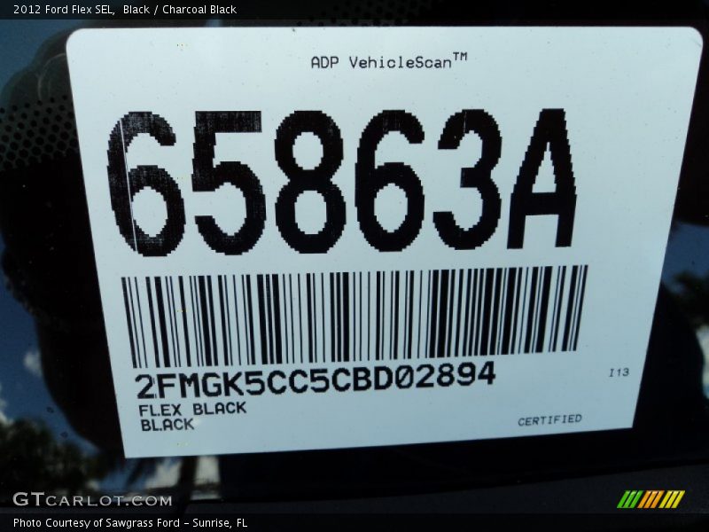 Black / Charcoal Black 2012 Ford Flex SEL