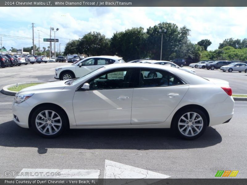 White Diamond Tricoat / Jet Black/Titanium 2014 Chevrolet Malibu LT