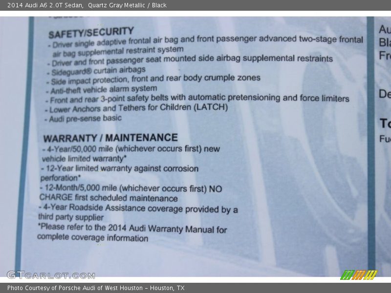 Quartz Gray Metallic / Black 2014 Audi A6 2.0T Sedan