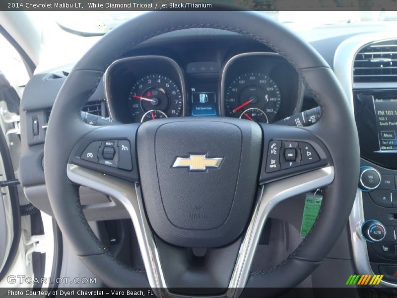 White Diamond Tricoat / Jet Black/Titanium 2014 Chevrolet Malibu LT