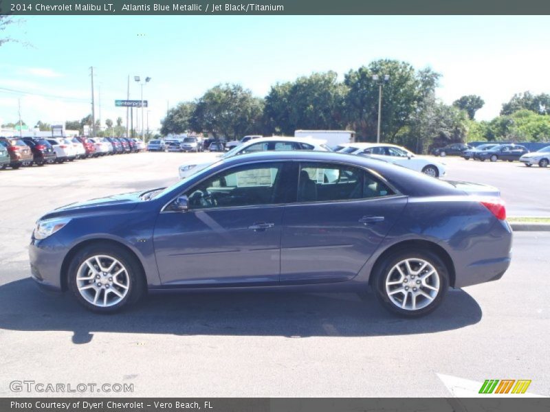 Atlantis Blue Metallic / Jet Black/Titanium 2014 Chevrolet Malibu LT