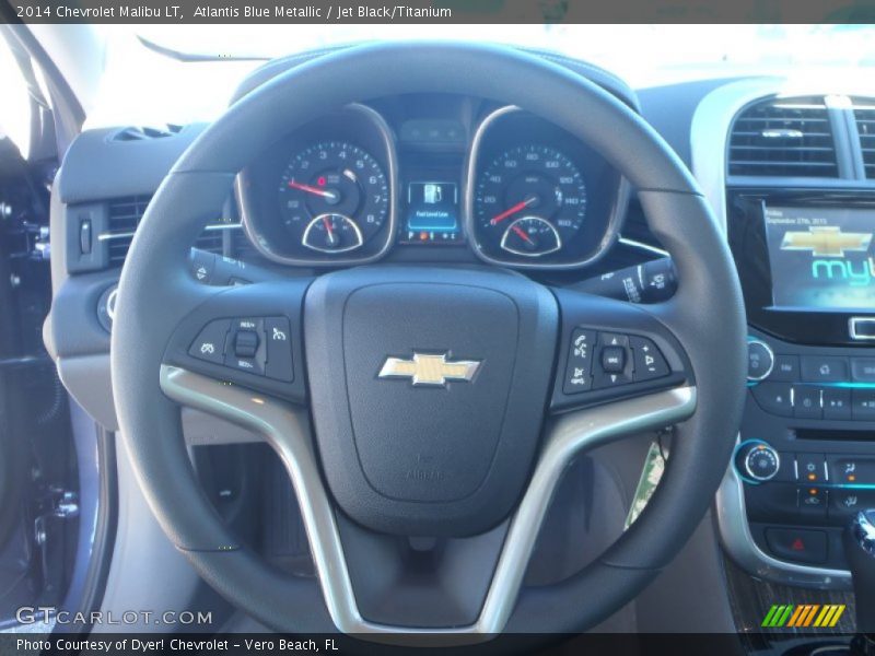 Atlantis Blue Metallic / Jet Black/Titanium 2014 Chevrolet Malibu LT