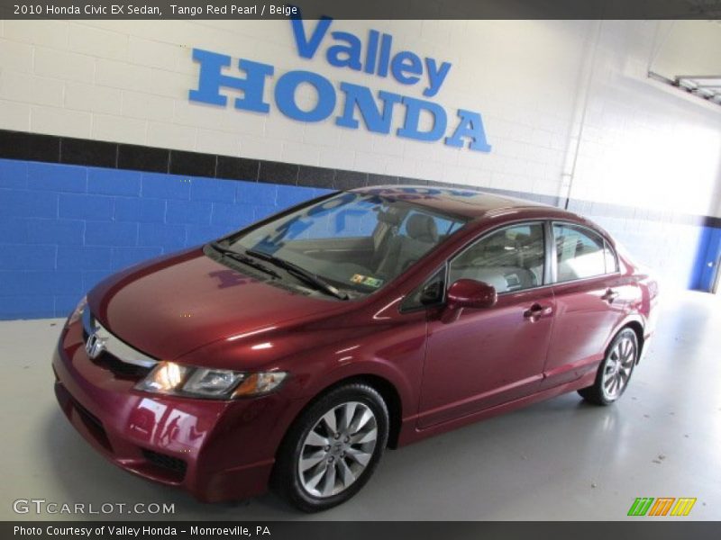 Tango Red Pearl / Beige 2010 Honda Civic EX Sedan