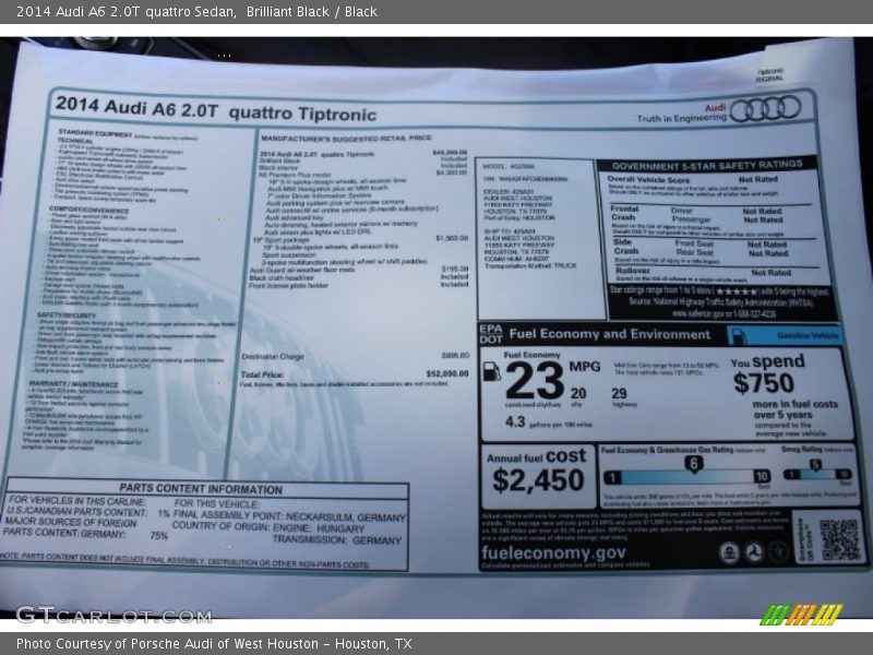Brilliant Black / Black 2014 Audi A6 2.0T quattro Sedan