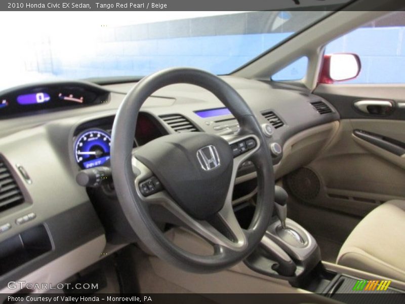 Tango Red Pearl / Beige 2010 Honda Civic EX Sedan