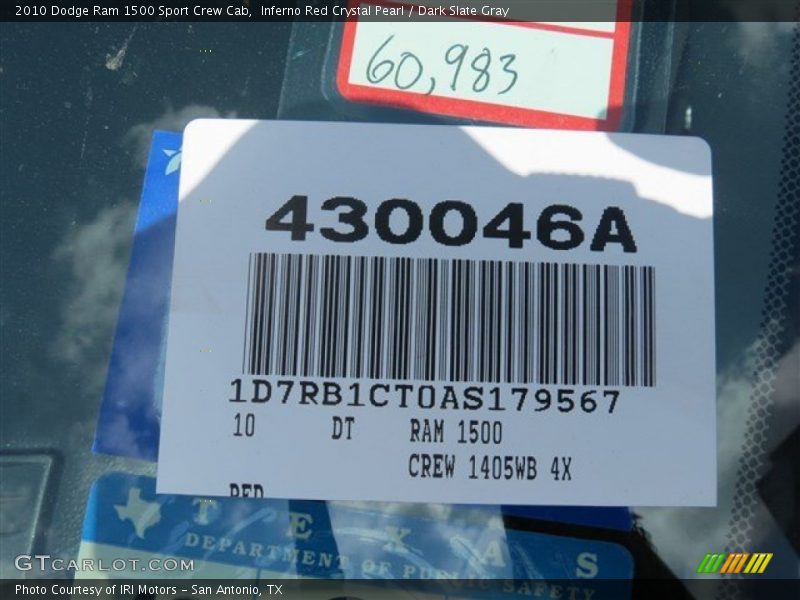Inferno Red Crystal Pearl / Dark Slate Gray 2010 Dodge Ram 1500 Sport Crew Cab