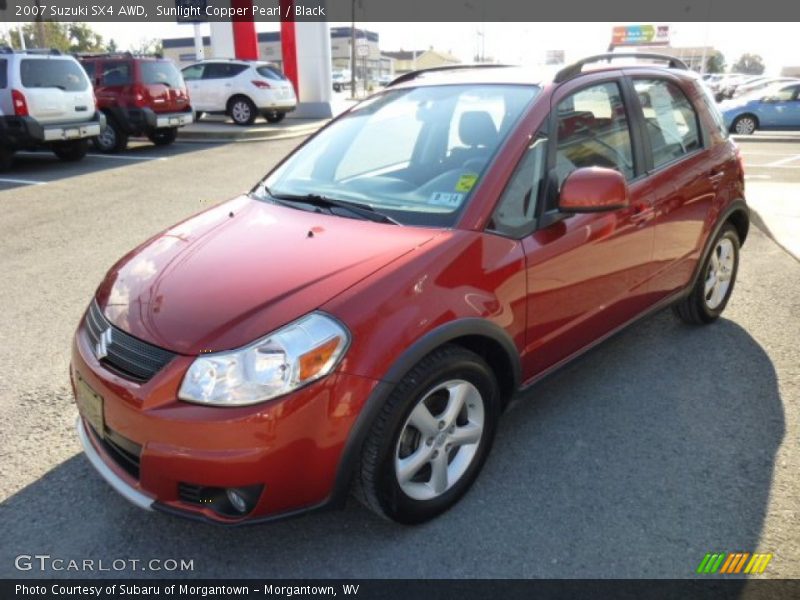 Sunlight Copper Pearl / Black 2007 Suzuki SX4 AWD