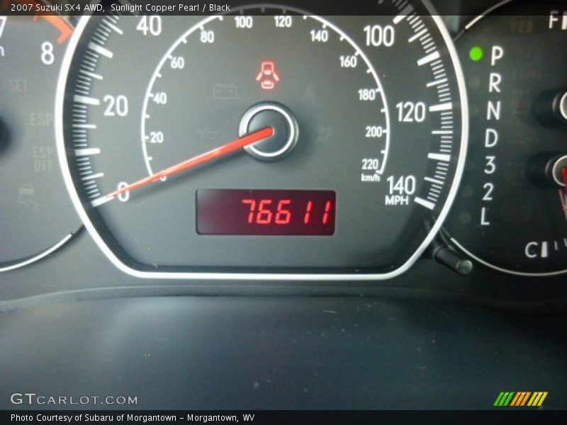 Sunlight Copper Pearl / Black 2007 Suzuki SX4 AWD