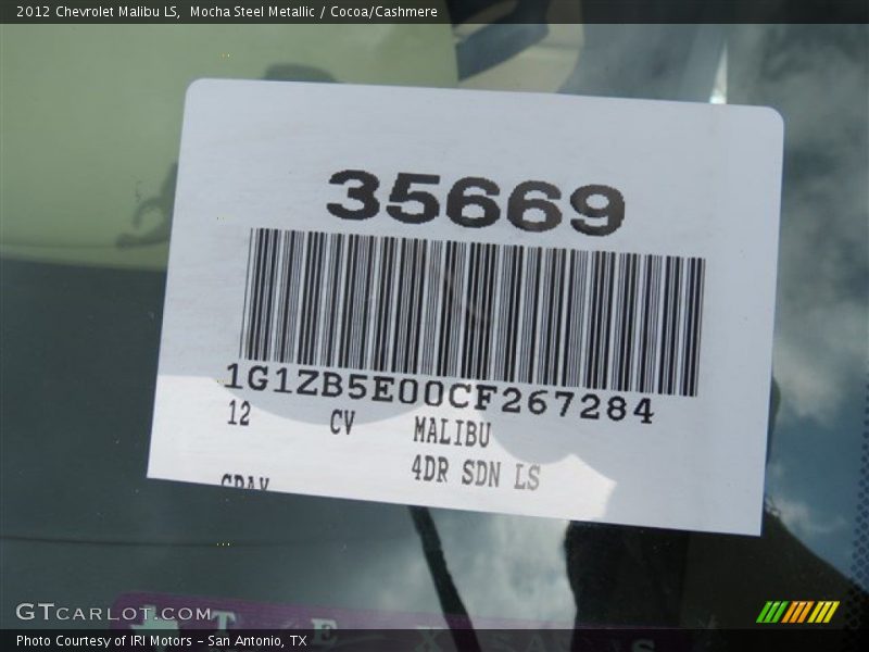 Mocha Steel Metallic / Cocoa/Cashmere 2012 Chevrolet Malibu LS