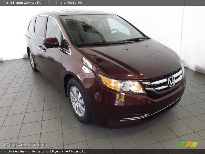 Dark Cherry Pearl / Beige 2014 Honda Odyssey EX-L