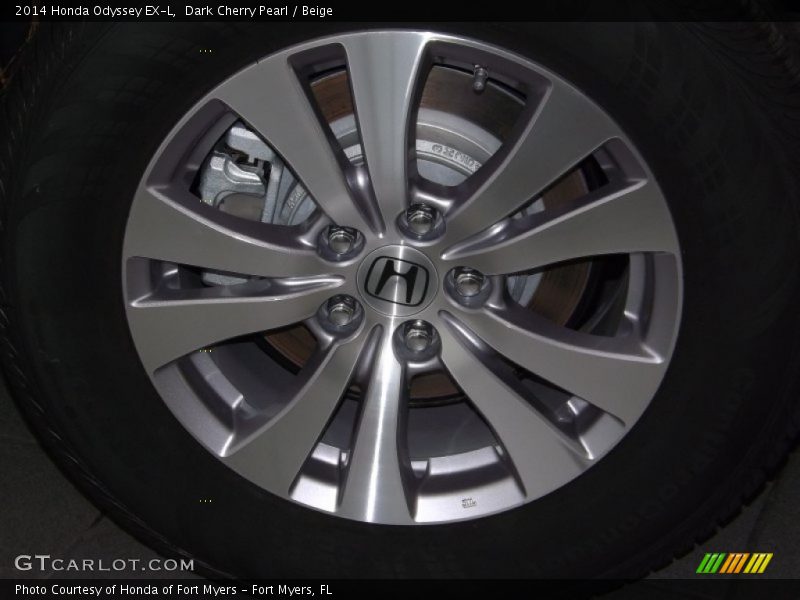 Dark Cherry Pearl / Beige 2014 Honda Odyssey EX-L
