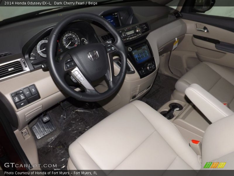 Dark Cherry Pearl / Beige 2014 Honda Odyssey EX-L