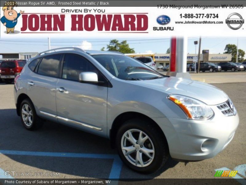 Frosted Steel Metallic / Black 2011 Nissan Rogue SV AWD