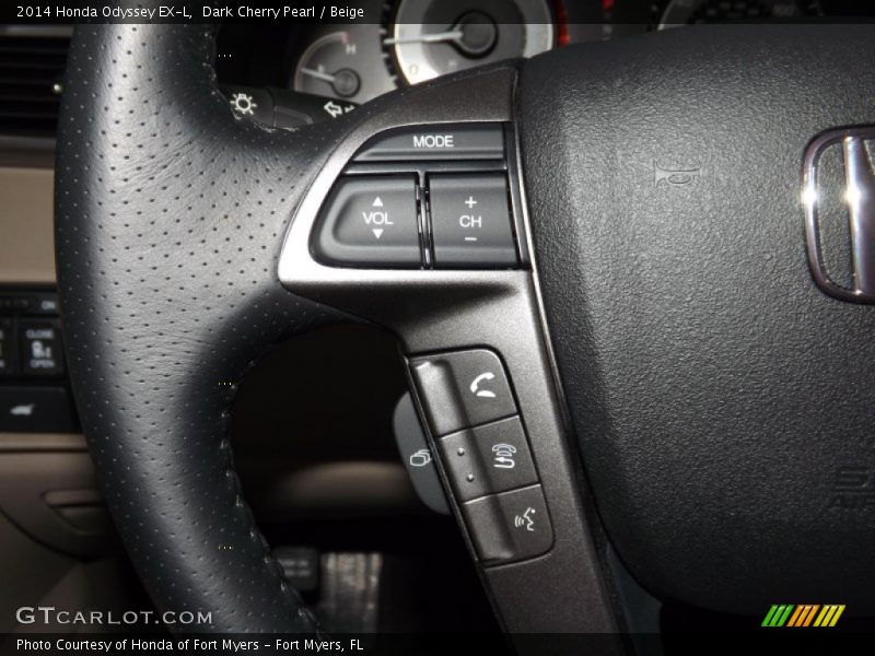 Dark Cherry Pearl / Beige 2014 Honda Odyssey EX-L