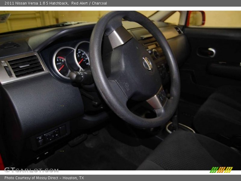 Red Alert / Charcoal 2011 Nissan Versa 1.8 S Hatchback