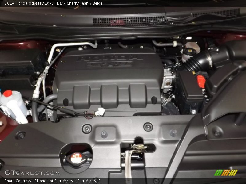 Dark Cherry Pearl / Beige 2014 Honda Odyssey EX-L