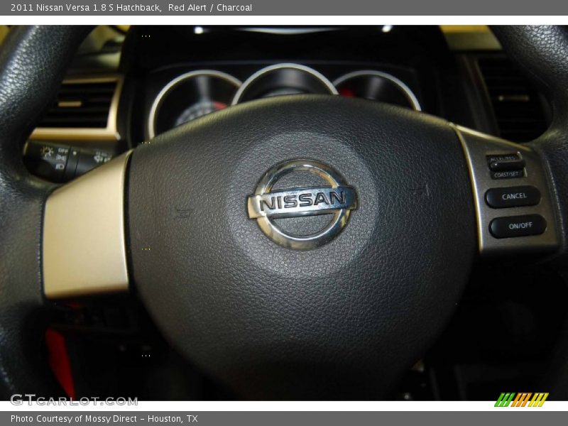 Red Alert / Charcoal 2011 Nissan Versa 1.8 S Hatchback