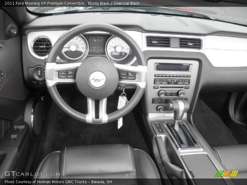 Ebony Black / Charcoal Black 2011 Ford Mustang V6 Premium Convertible