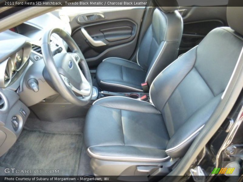 Tuxedo Black Metallic / Charcoal Black Leather 2011 Ford Fiesta SES Hatchback