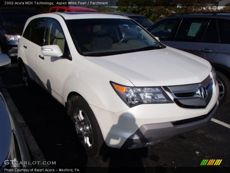 Aspen White Pearl / Parchment 2009 Acura MDX Technology