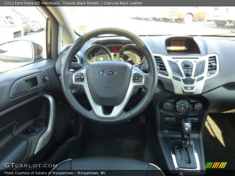 Tuxedo Black Metallic / Charcoal Black Leather 2011 Ford Fiesta SES Hatchback