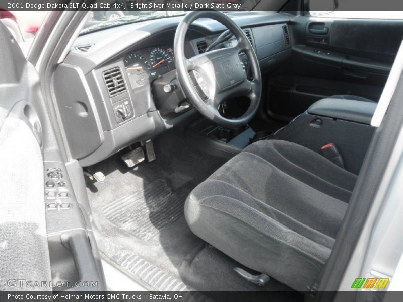 Bright Silver Metallic / Dark Slate Gray 2001 Dodge Dakota SLT Quad Cab 4x4