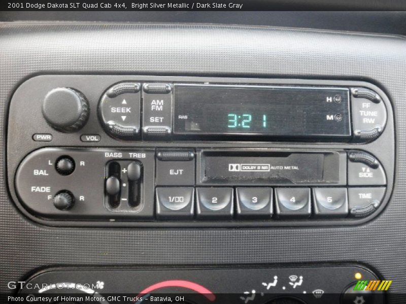 Bright Silver Metallic / Dark Slate Gray 2001 Dodge Dakota SLT Quad Cab 4x4