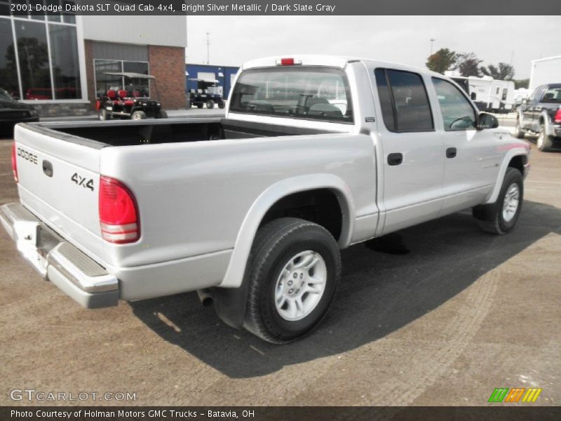 Bright Silver Metallic / Dark Slate Gray 2001 Dodge Dakota SLT Quad Cab 4x4