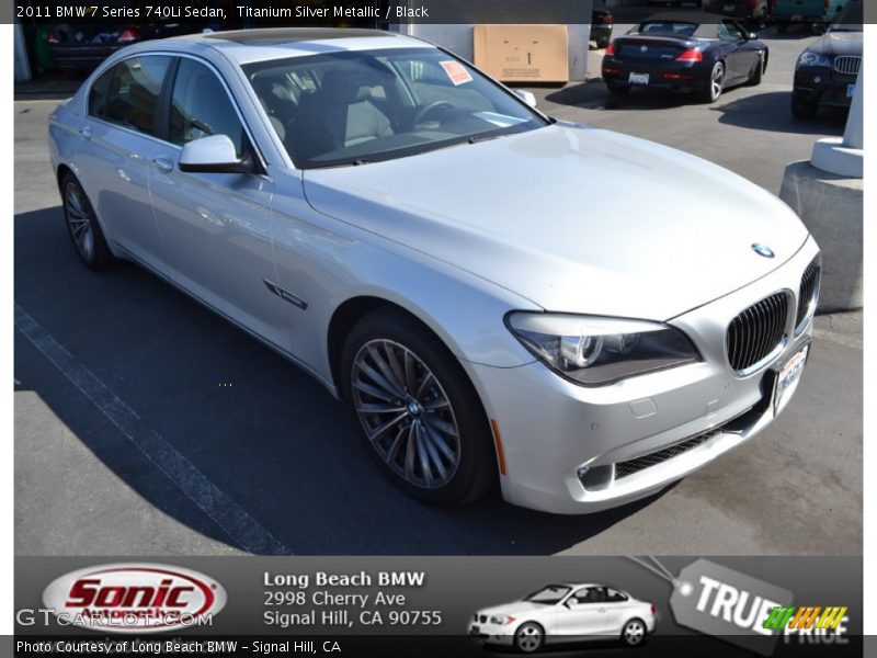 Titanium Silver Metallic / Black 2011 BMW 7 Series 740Li Sedan