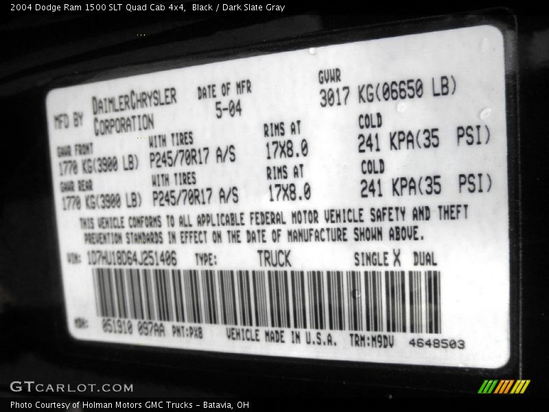 Black / Dark Slate Gray 2004 Dodge Ram 1500 SLT Quad Cab 4x4