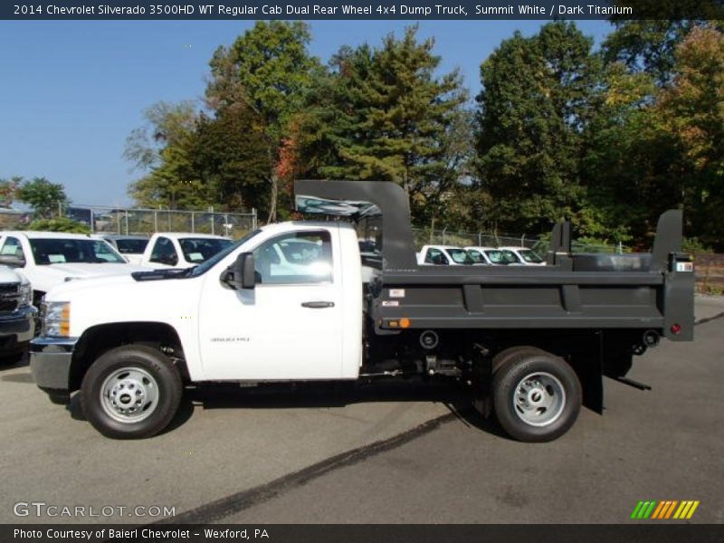 Summit White / Dark Titanium 2014 Chevrolet Silverado 3500HD WT Regular Cab Dual Rear Wheel 4x4 Dump Truck