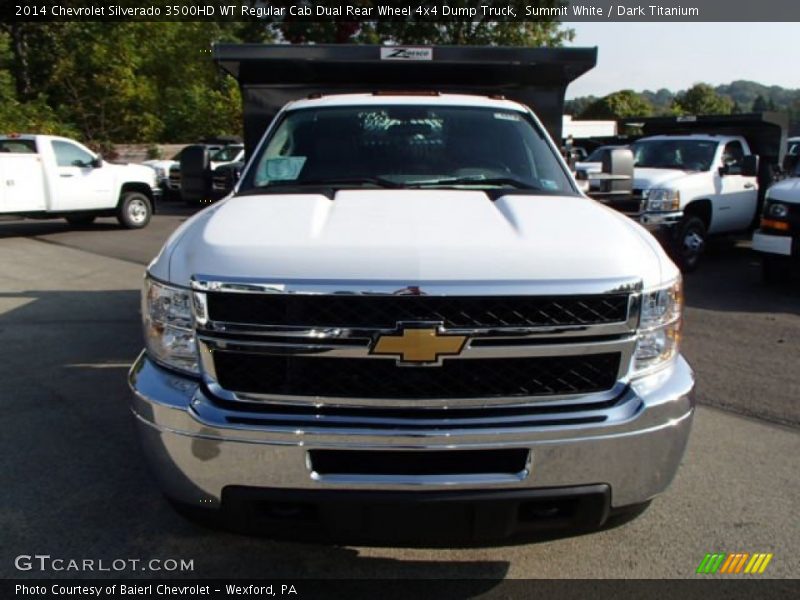Summit White / Dark Titanium 2014 Chevrolet Silverado 3500HD WT Regular Cab Dual Rear Wheel 4x4 Dump Truck