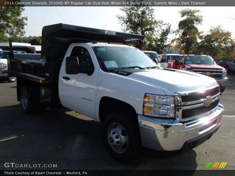 Summit White / Dark Titanium 2014 Chevrolet Silverado 3500HD WT Regular Cab Dual Rear Wheel 4x4 Dump Truck