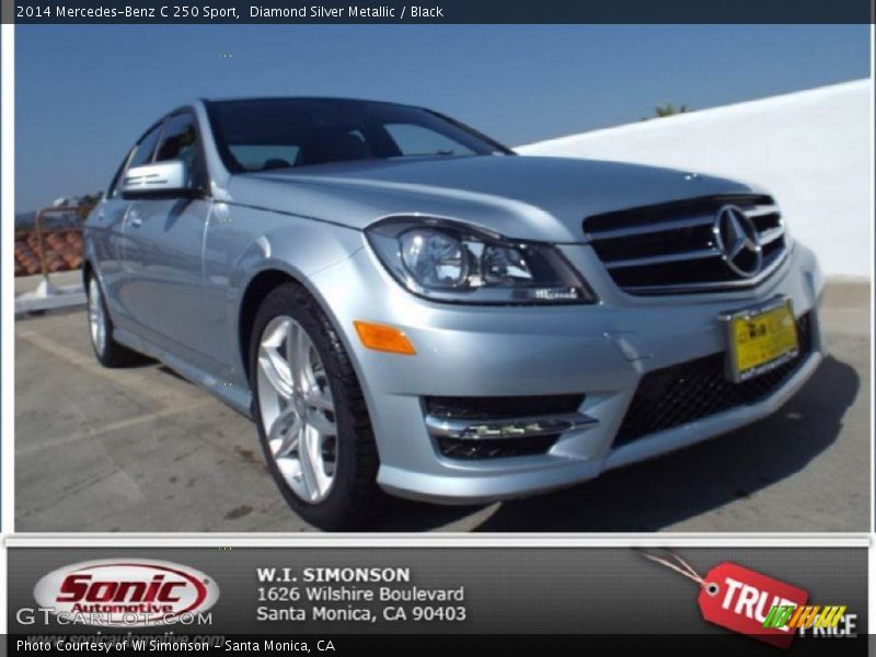 Diamond Silver Metallic / Black 2014 Mercedes-Benz C 250 Sport