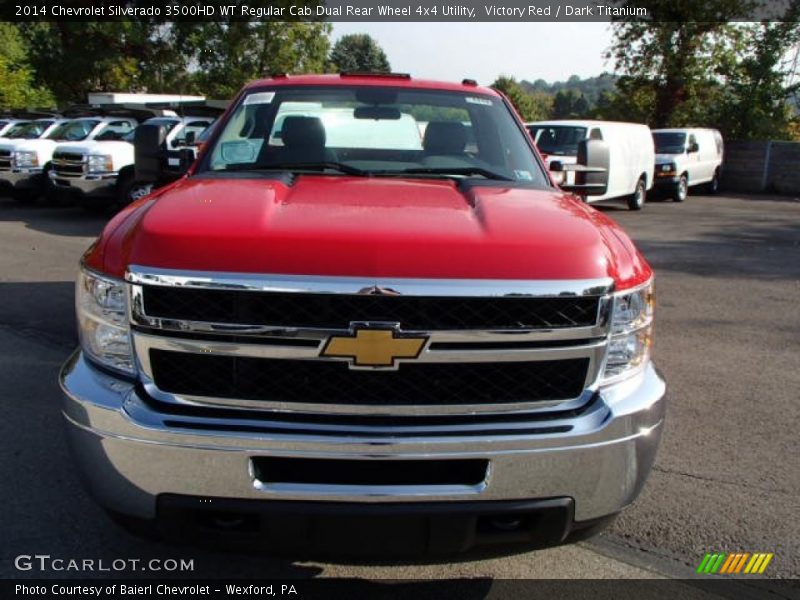 Victory Red / Dark Titanium 2014 Chevrolet Silverado 3500HD WT Regular Cab Dual Rear Wheel 4x4 Utility