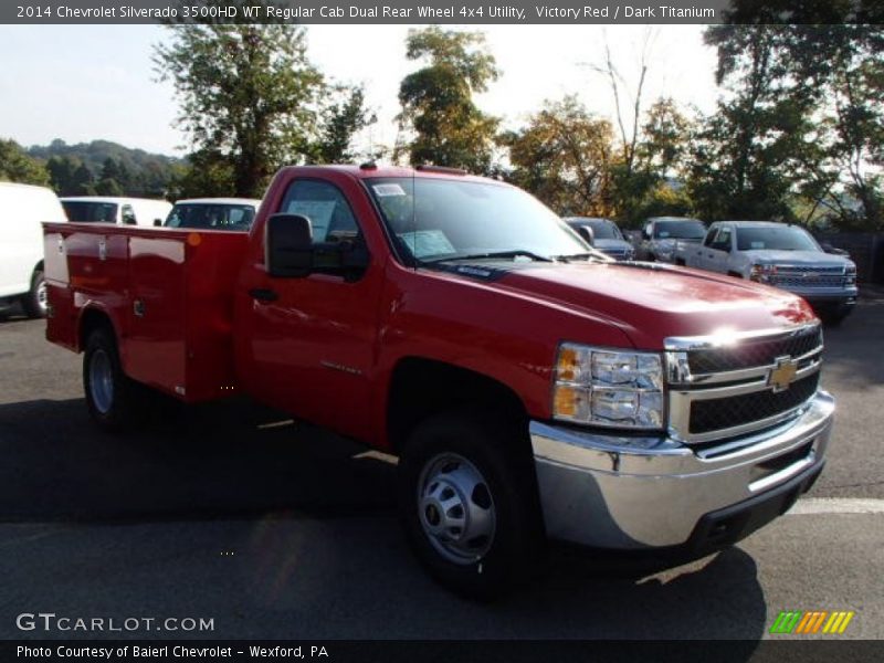 Victory Red / Dark Titanium 2014 Chevrolet Silverado 3500HD WT Regular Cab Dual Rear Wheel 4x4 Utility