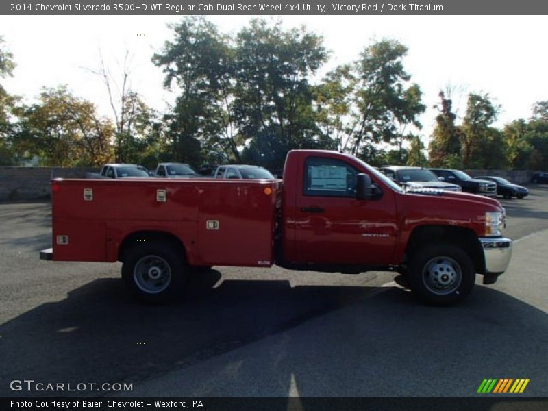 Victory Red / Dark Titanium 2014 Chevrolet Silverado 3500HD WT Regular Cab Dual Rear Wheel 4x4 Utility