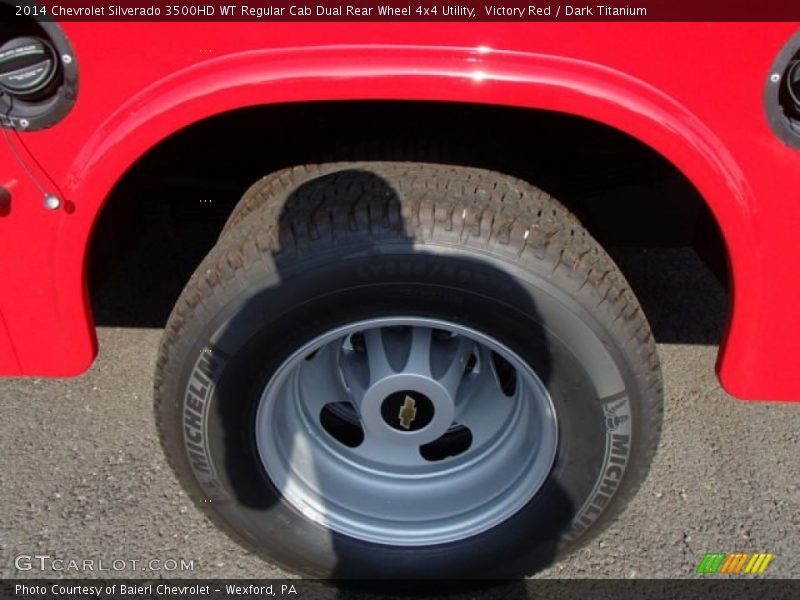 Victory Red / Dark Titanium 2014 Chevrolet Silverado 3500HD WT Regular Cab Dual Rear Wheel 4x4 Utility