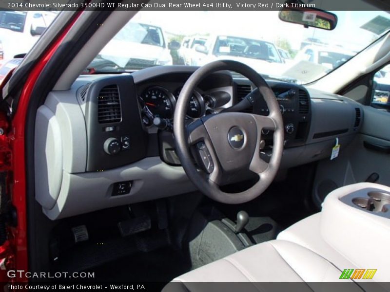 Victory Red / Dark Titanium 2014 Chevrolet Silverado 3500HD WT Regular Cab Dual Rear Wheel 4x4 Utility