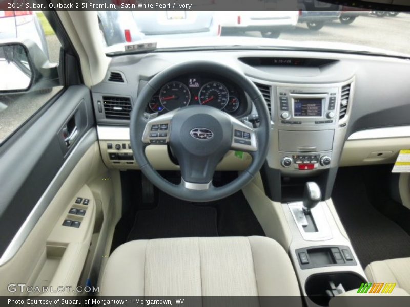 Satin White Pearl / Ivory 2014 Subaru Outback 2.5i Premium