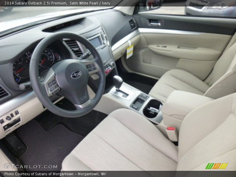 Satin White Pearl / Ivory 2014 Subaru Outback 2.5i Premium