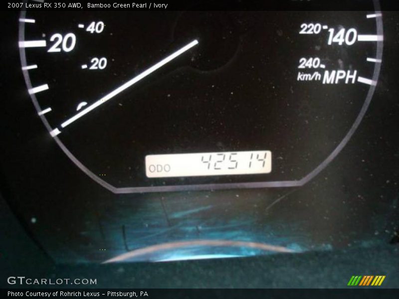 Bamboo Green Pearl / Ivory 2007 Lexus RX 350 AWD
