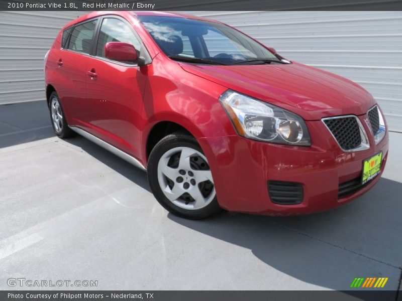 Red Hot Metallic / Ebony 2010 Pontiac Vibe 1.8L