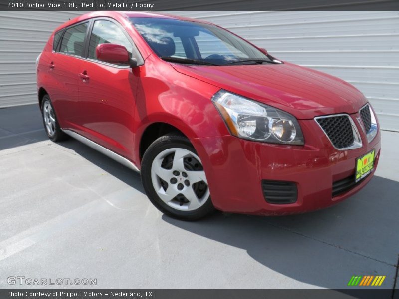 Red Hot Metallic / Ebony 2010 Pontiac Vibe 1.8L