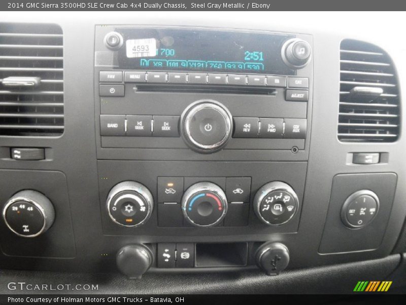 Steel Gray Metallic / Ebony 2014 GMC Sierra 3500HD SLE Crew Cab 4x4 Dually Chassis